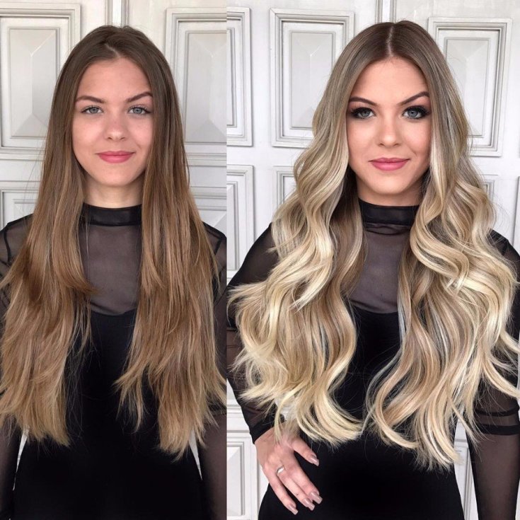Balayage pour cheveux longs blonds