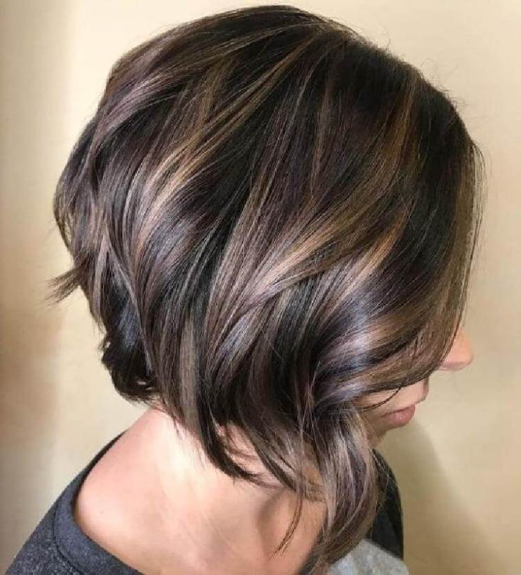 Balayage sur cheveux noirs carré 180 photos