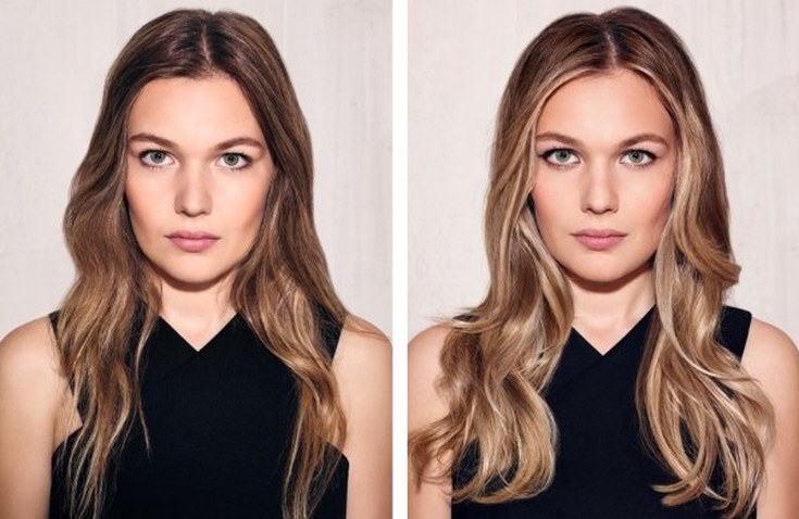 (+201 photos) Balayage sur cheveux châtain clair de longueur moyenne