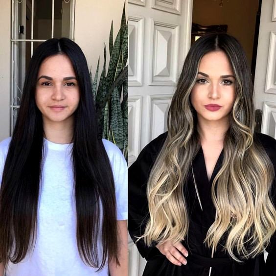 (+110 photo) Balayage sur cheveux raides