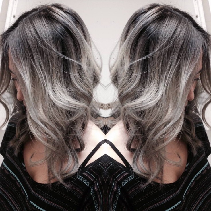 Shatush sur cheveux cendrés