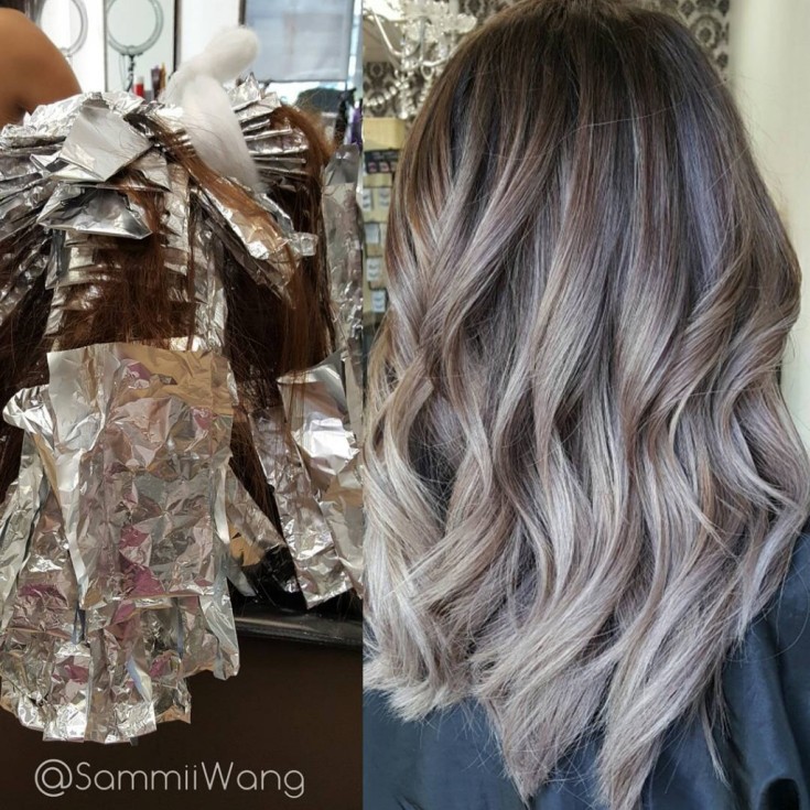 Shatush sur cheveux cendrés