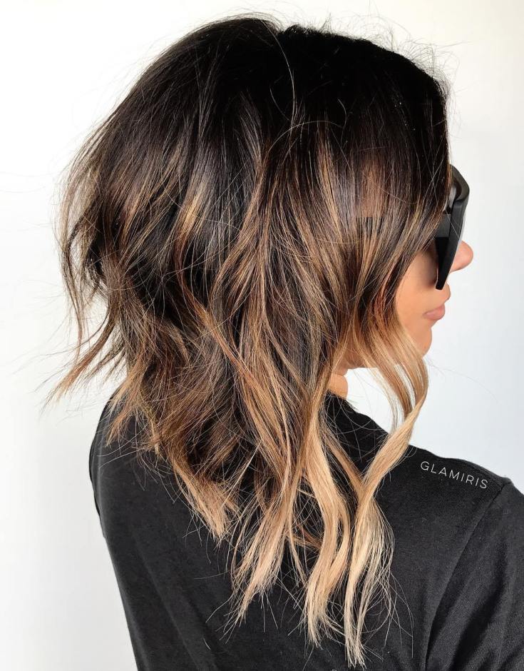 Balayage pour cheveux mi-noirs