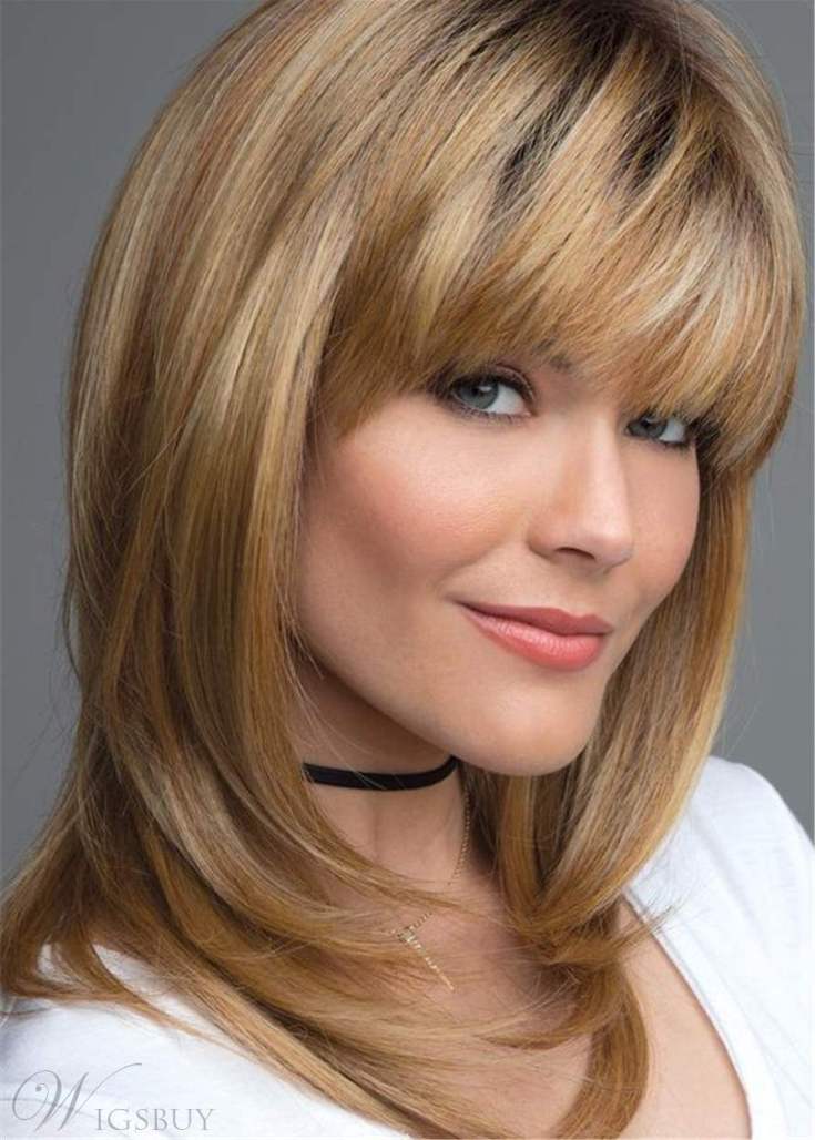 (+165 photos) Cascade de coupe de cheveux pour femmes avec une frange