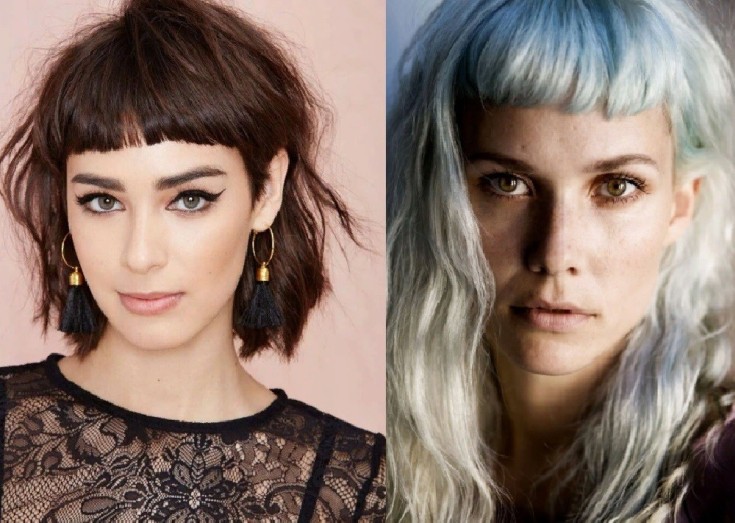 (+150 photo) Coupe de cheveux en cascade pour cheveux longs avec une frange