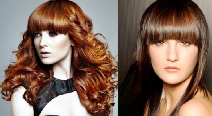 (+150 photo) Coupe de cheveux en cascade pour cheveux longs avec une frange