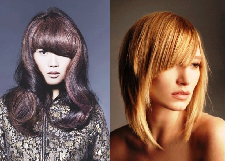 (+150 photo) Coupe de cheveux en cascade pour cheveux longs avec une frange