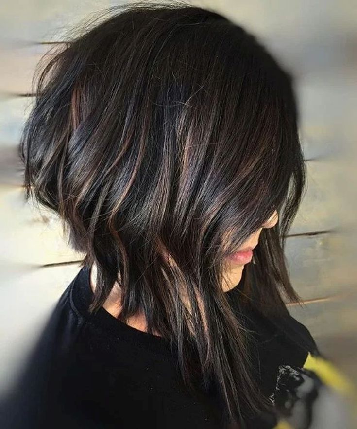 Balayage sur cheveux noirs carré 180 photos