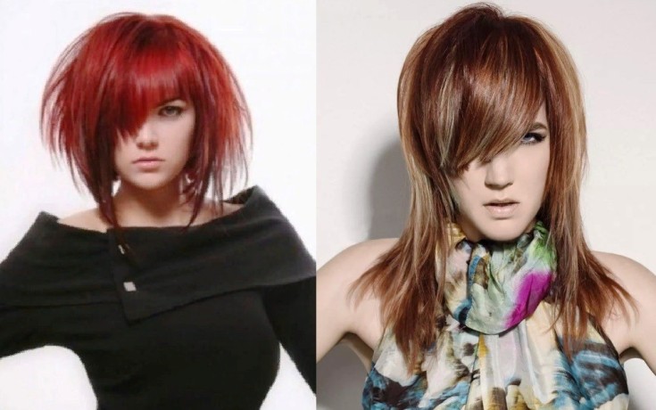 (+150 photo) Coupe de cheveux en cascade pour cheveux longs avec une frange