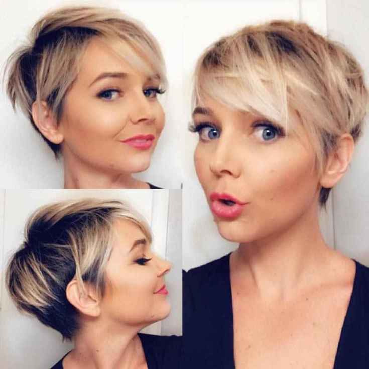 (+210 photos) Coupe de cheveux Pixie pour visage rond