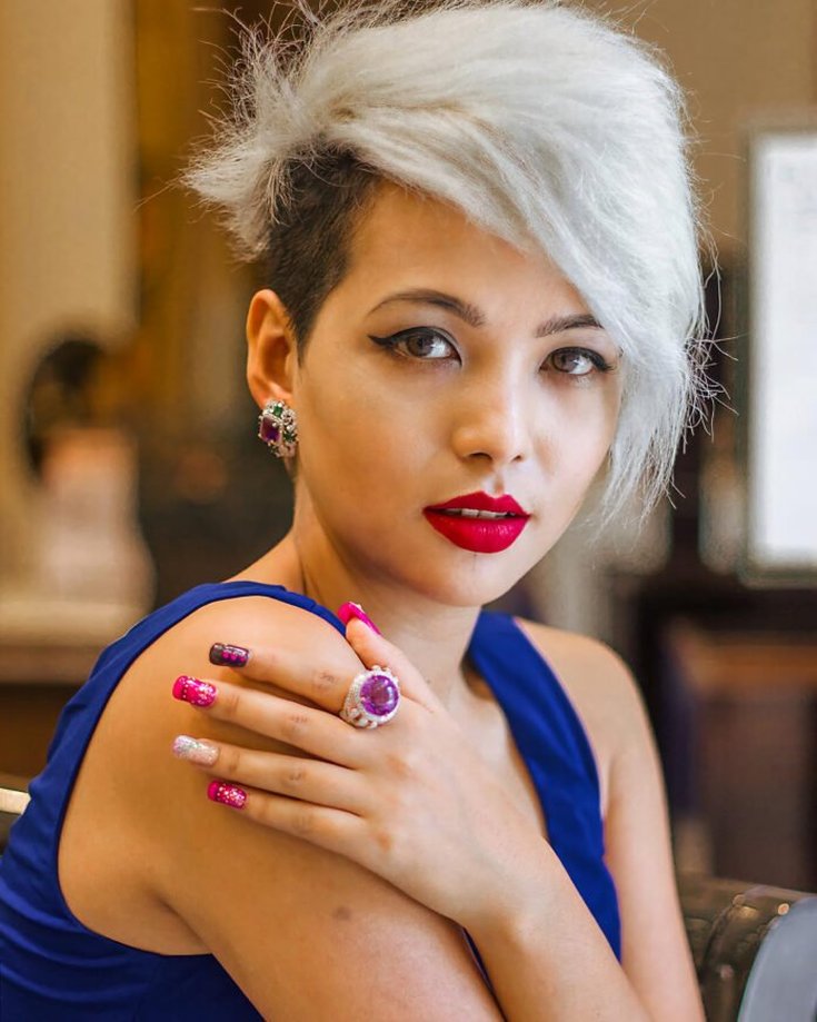 (+210 photos) Coupe de cheveux Pixie pour visage rond