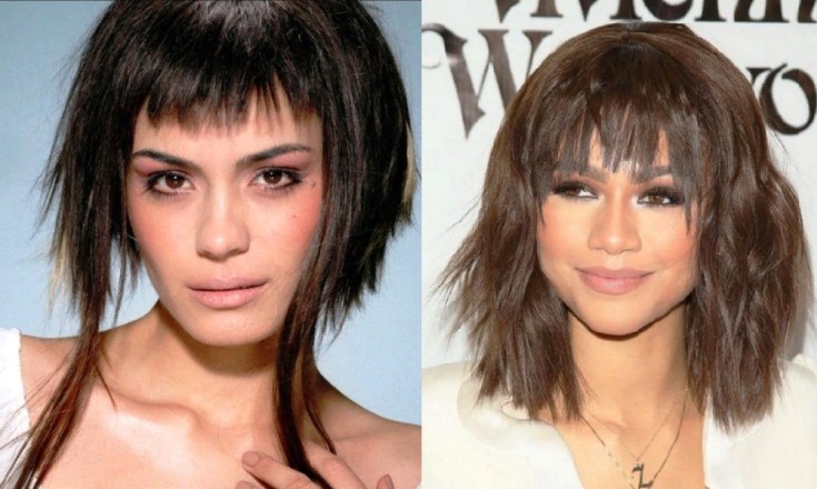 (+150 photo) Coupe de cheveux en cascade pour cheveux longs avec une frange