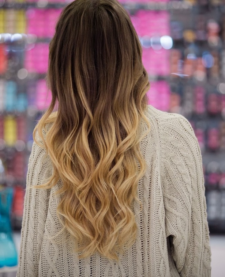 (+201 photos) Balayage sur cheveux châtain clair de longueur moyenne