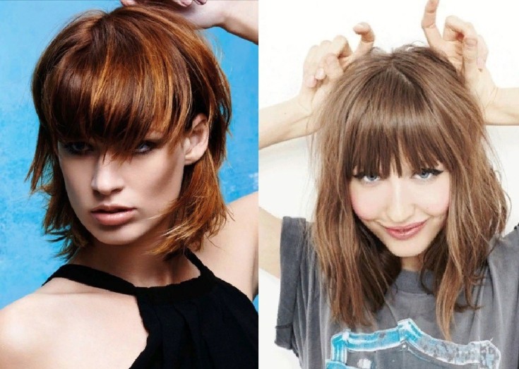 (+150 photo) Coupe de cheveux en cascade pour cheveux longs avec une frange
