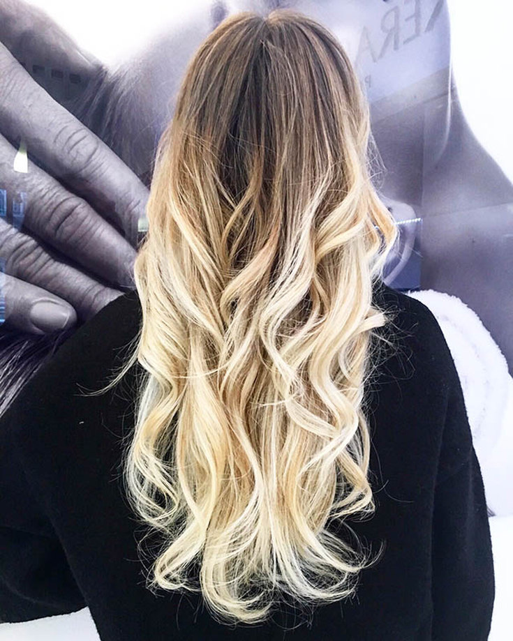 (+201 photos) Balayage sur cheveux châtain clair de longueur moyenne