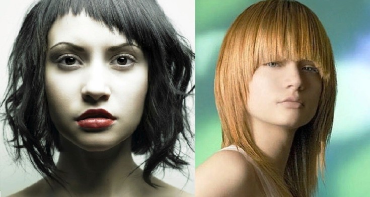 (+150 photo) Coupe de cheveux en cascade pour cheveux longs avec une frange