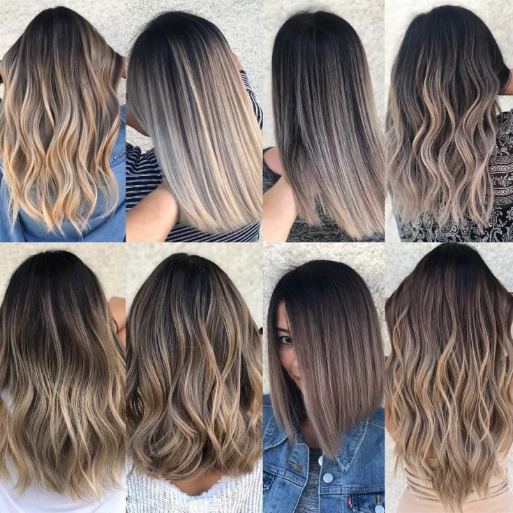 Balayage pour cheveux mi-noirs