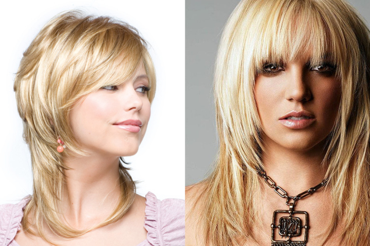 (+165 photos) Cascade de coupe de cheveux pour femmes avec une frange