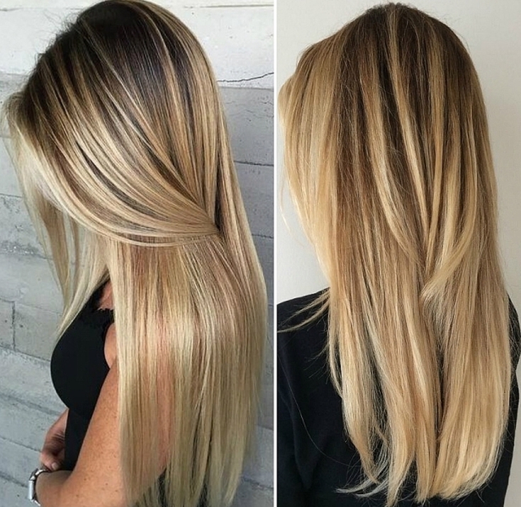 (+110 photo) Balayage sur cheveux raides