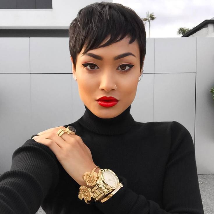 (+195 photos) Coupe de cheveux Pixie pour les brunes