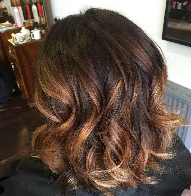 Balayage pour cheveux mi-noirs