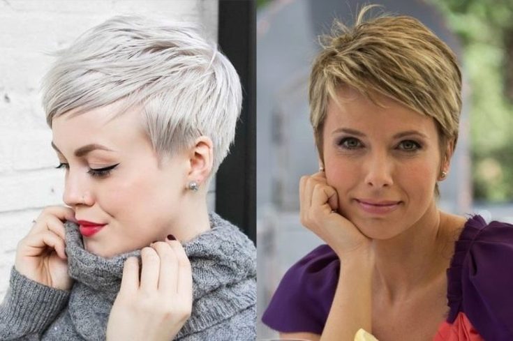 (+210 photos) Coupe de cheveux Pixie pour visage rond