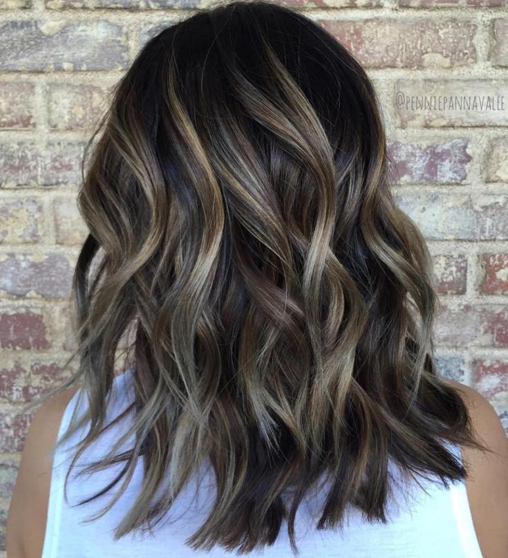 Balayage pour cheveux mi-noirs
