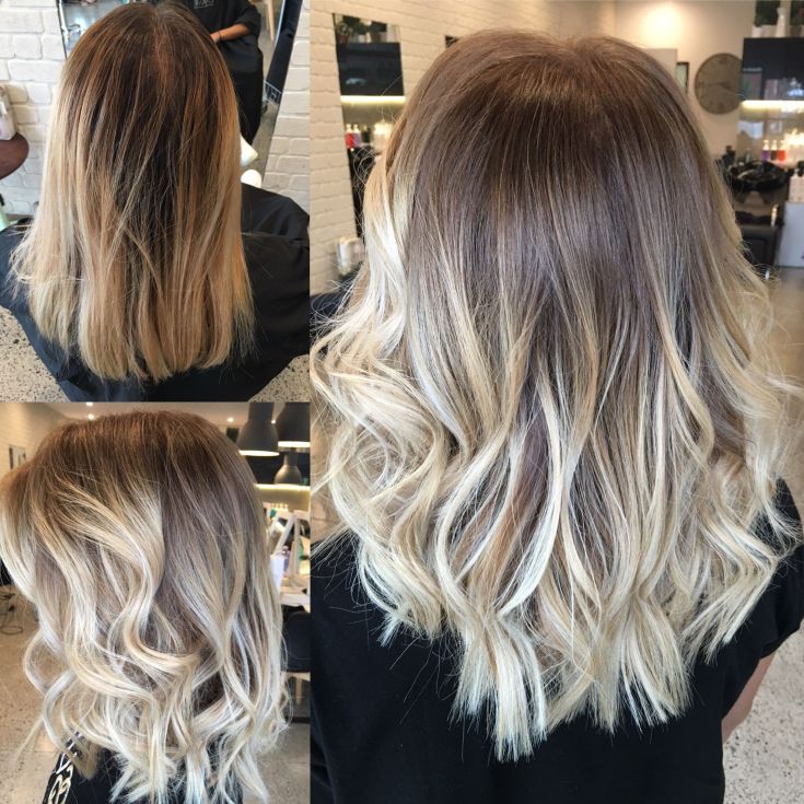 (+201 photos) Balayage sur cheveux châtain clair de longueur moyenne