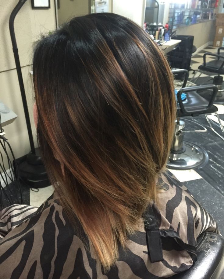 Balayage sur cheveux noirs carré 180 photos