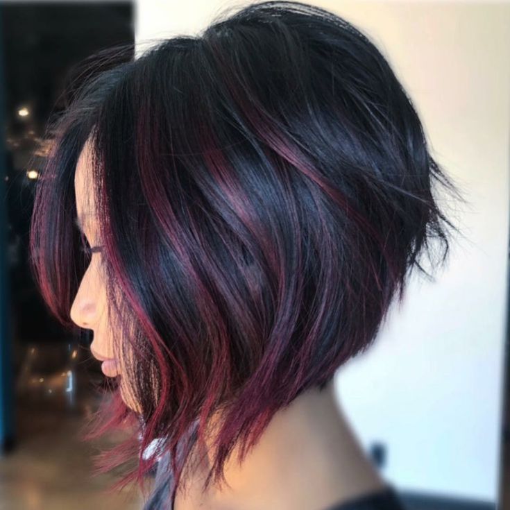Balayage sur cheveux noirs carré 180 photos