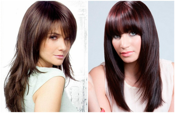 (+150 photo) Coupe de cheveux en cascade pour cheveux longs avec une frange