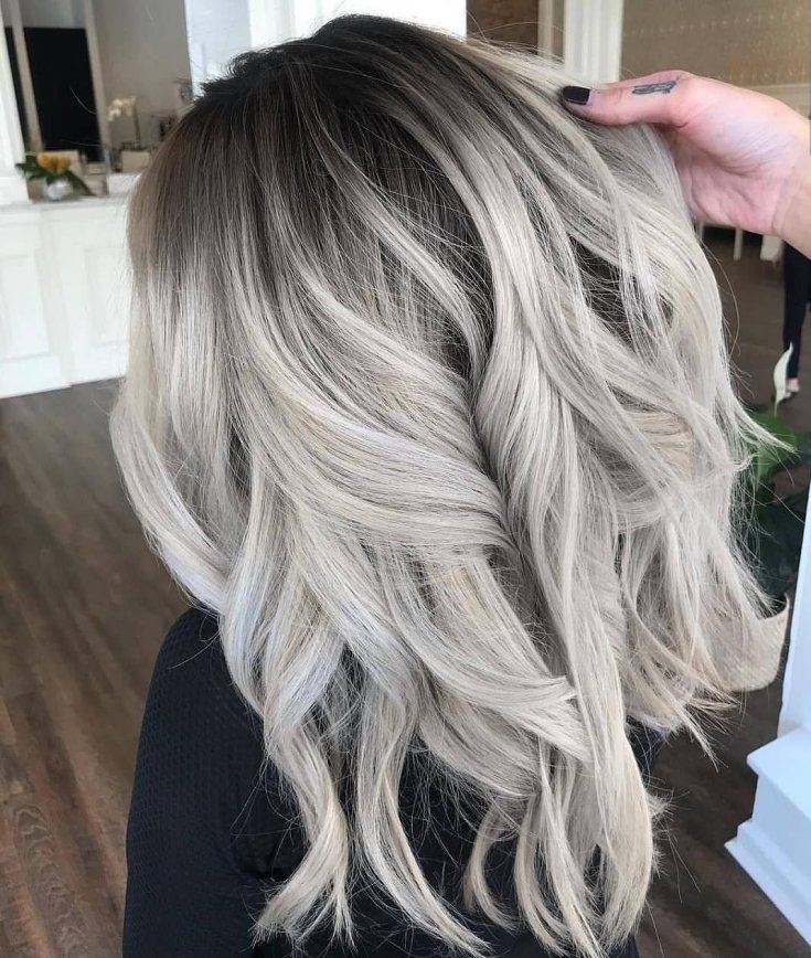 Shatush sur cheveux cendrés