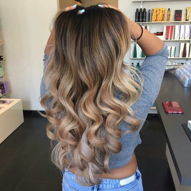Balayage pour cheveux longs blonds