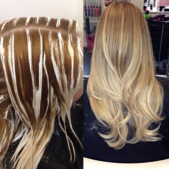 Balayage pour cheveux longs blonds