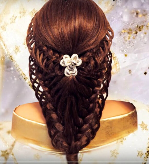 Tresses ajourées pour cheveux longs