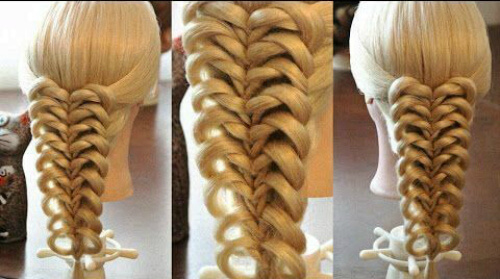 Tresses ajourées pour cheveux longs