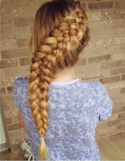 Tresse française de quatre brins