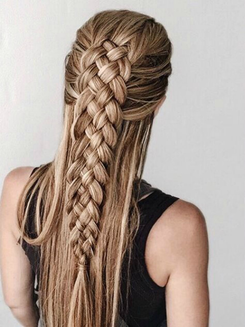 Tresse française de quatre brins