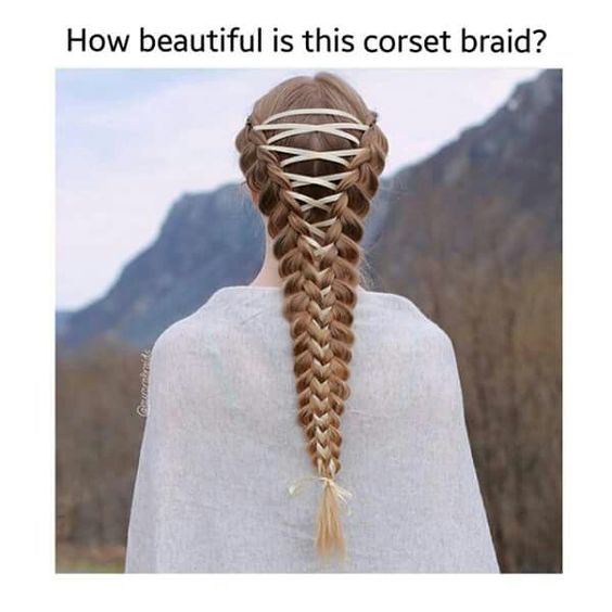  Tresse française avec ruban