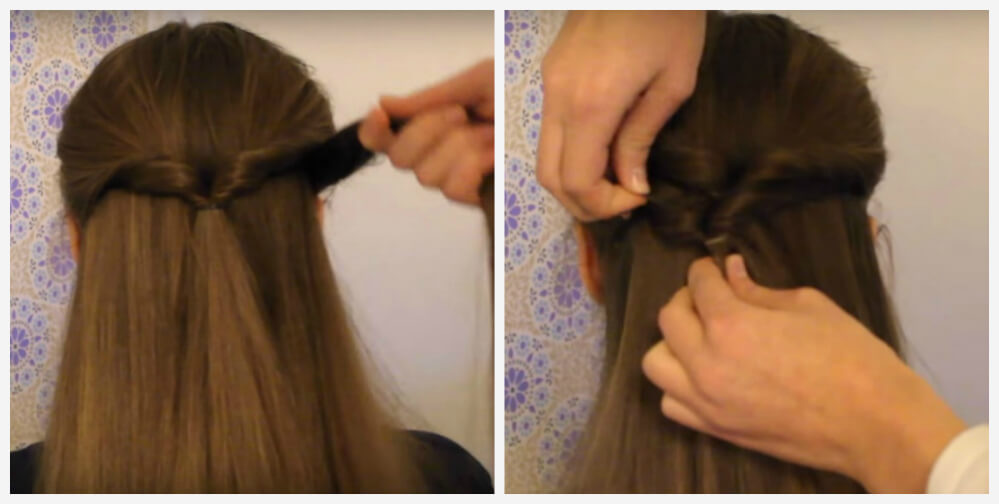 Tresse en queue de poisson à partir d'élastiques étape par étape
