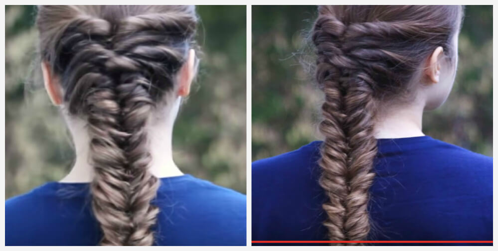 Tresse en queue de poisson à partir d'élastiques étape par étape