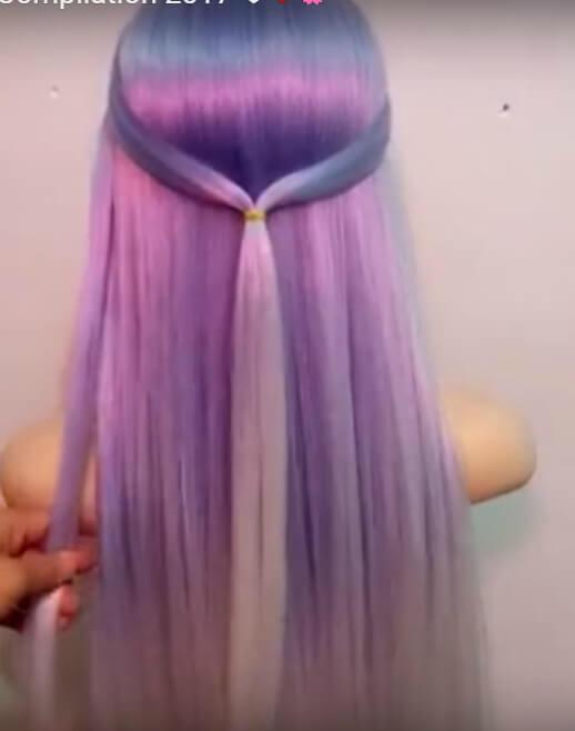 Tresse avec des coeurs de gomme étape par étape