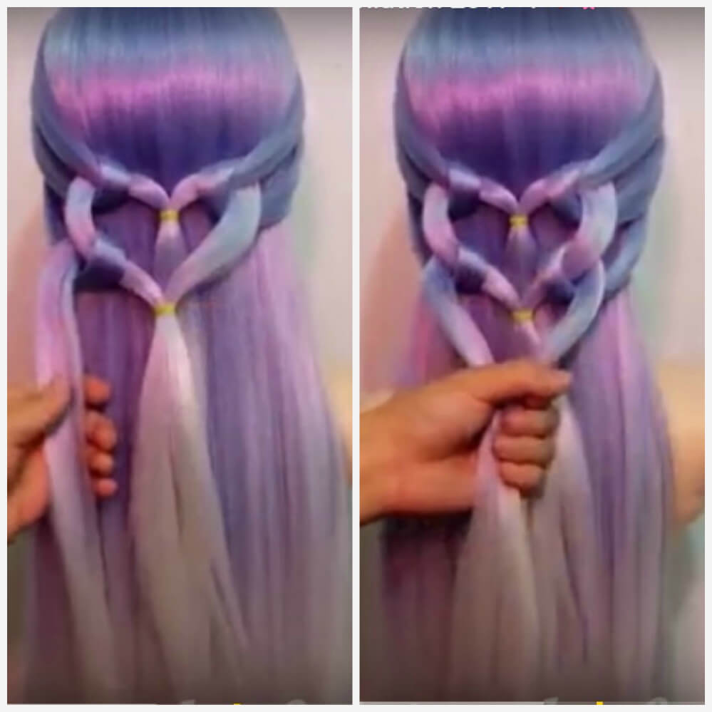 Tresse avec des coeurs de gomme étape par étape