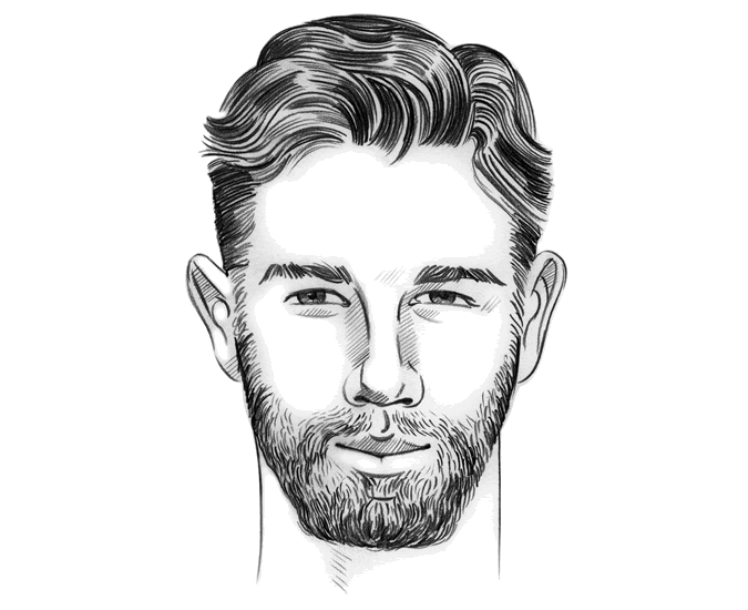 Coiffures de visage de coeur pour les hommes
