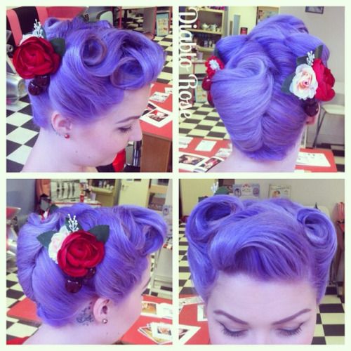 Coiffures pin-up pour cheveux longs