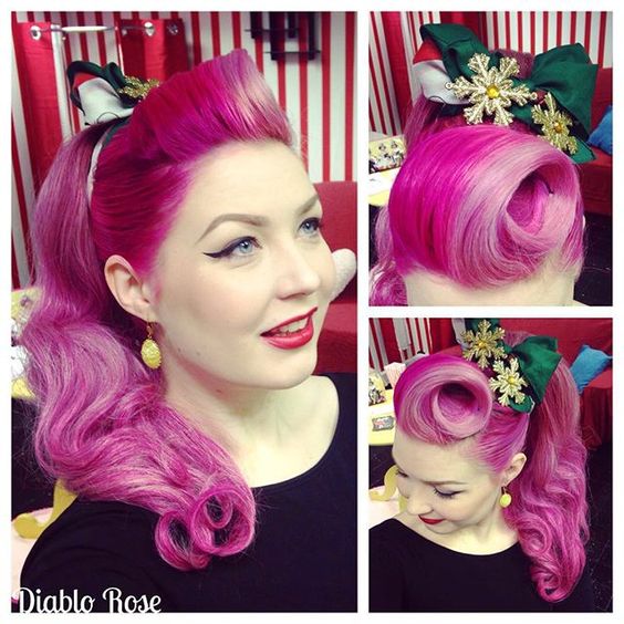 Coiffures pin-up pour cheveux longs