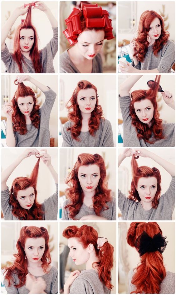 Coiffures pin-up pour cheveux longs