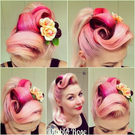 Coiffures pin-up pour cheveux longs