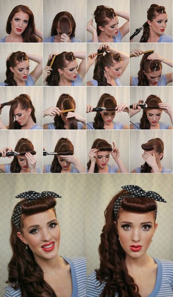 Coiffures pin-up pour cheveux longs