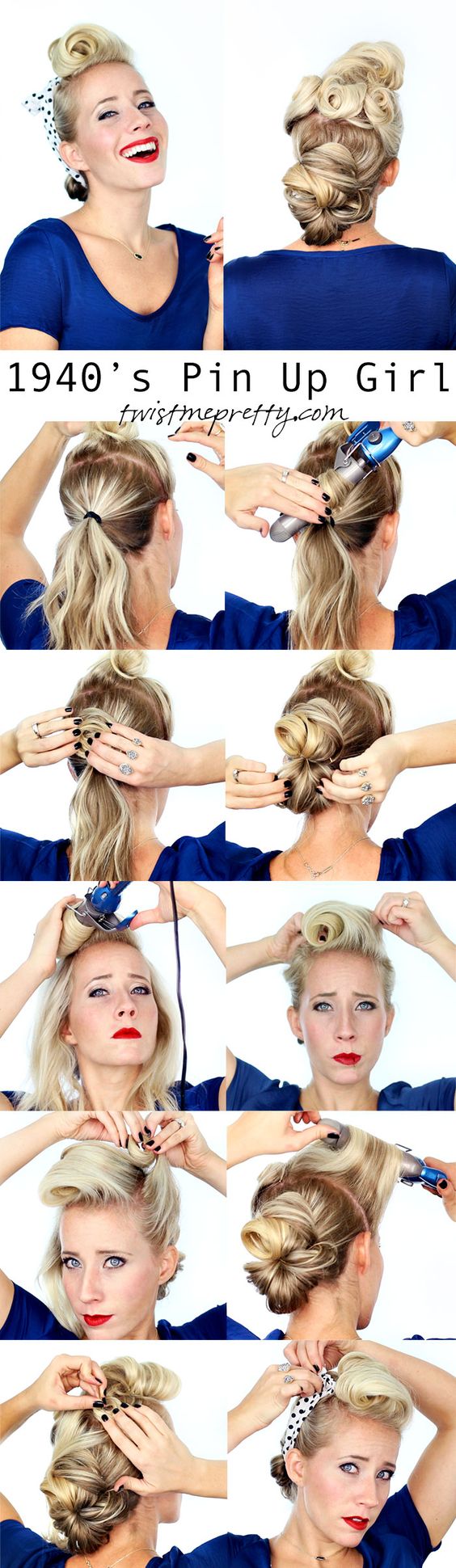 Coiffures pin-up pour cheveux longs